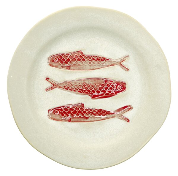 Kameninový talíř Red Fish Ø 21 cm