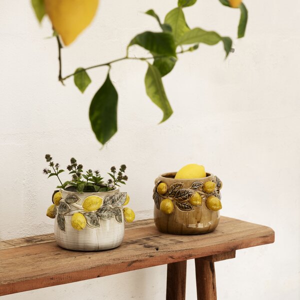 Obal na květiny Lemons Brown Ø 18 cm