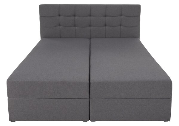 KONDELA Boxspringová postel, 140x200, šedá látka, KAMILIA