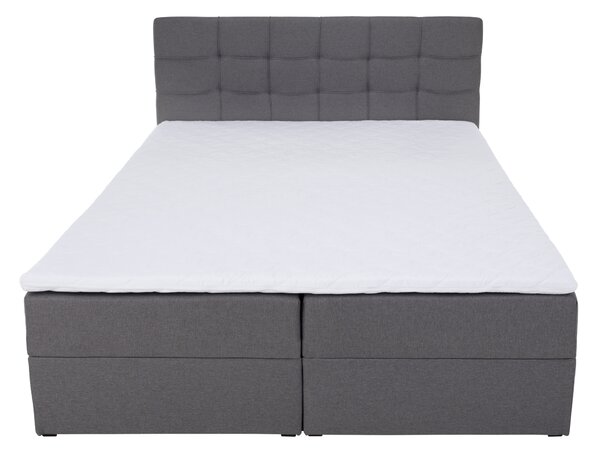 KONDELA Boxspringová postel, 140x200, šedá látka, KAMILIA