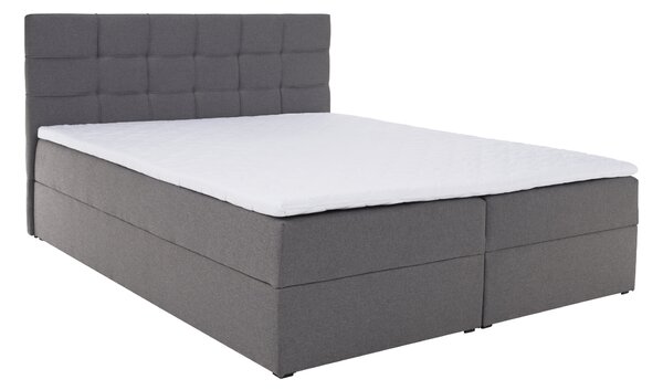 KONDELA Boxspringová postel, 140x200, šedá látka, KAMILIA