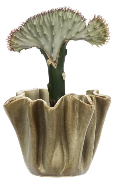 Kameninový obal na květiny Crafted Beige Ø 14 cm