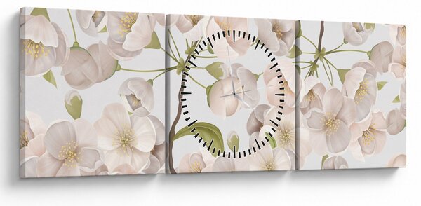 Obraz - Bloom with grace N⁰1 (s hodinami) (90x30 cm)