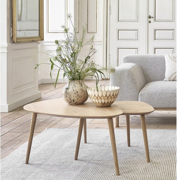 Konferenční stolky v dekoru dubu v přírodní barvě v sadě 2 ks 70x100 cm Adda – Unique Furniture