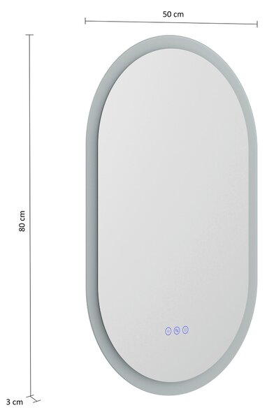 KOUPELNOVÉ ZRCADLO, 50/80/3,2 cm MID.YOU - Koupelnové série, Online Only
