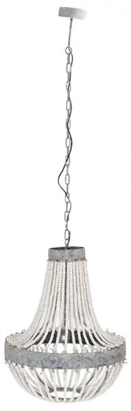 Kovový vintage lustr s dřevěnými korálky Elleke – 54x72 cm