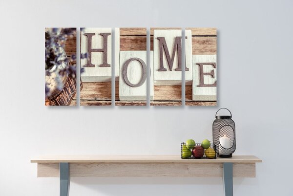 5-dílný obraz písmenka Home