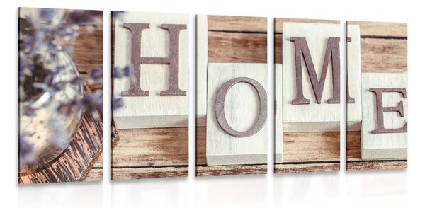 5-dílný obraz písmenka Home