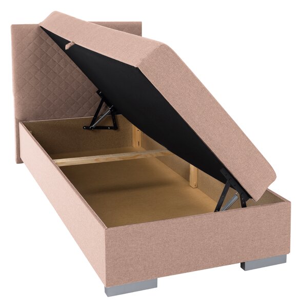 KONDELA Boxspringová postel, jednolůžko, růžová, 90x200, univerzální, ADARA
