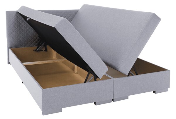 KONDELA Boxspringová postel, světle šedá, 140x200, ADARA