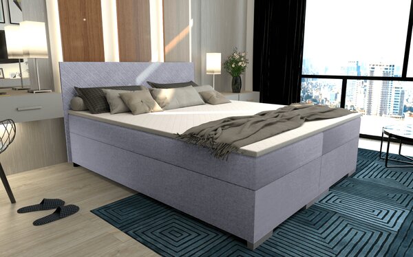 KONDELA Boxspringová postel, světle šedá, 140x200, ADARA