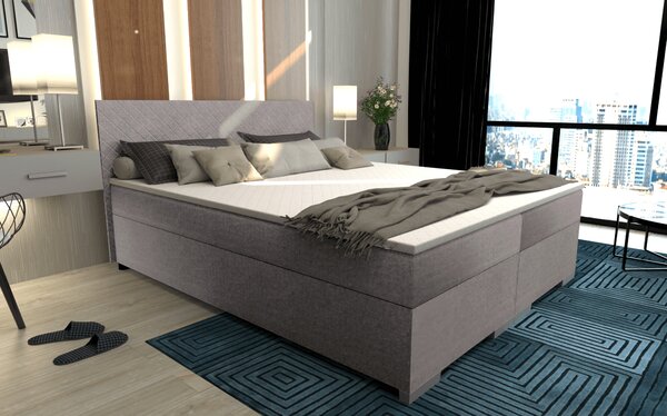 KONDELA Boxspringová postel, šedohnědá Taupe, 160x200, ADARA