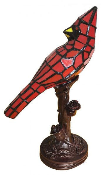 Stolní lampa Tiffany Red Parrot – 15x12x33 cm