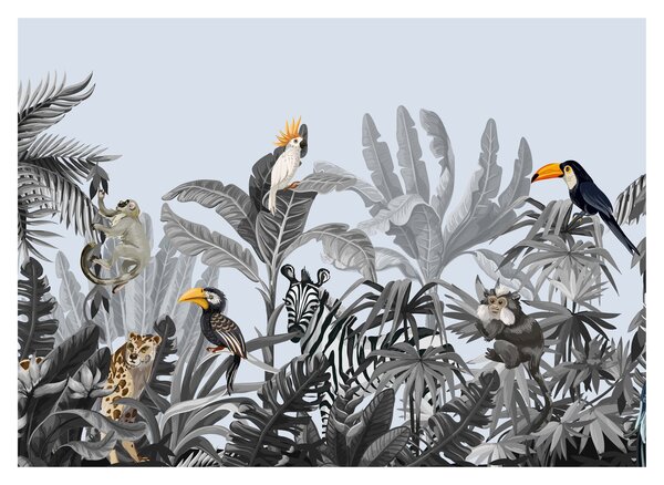 Obraz - Ilustrovaná džungle (70x50 cm)