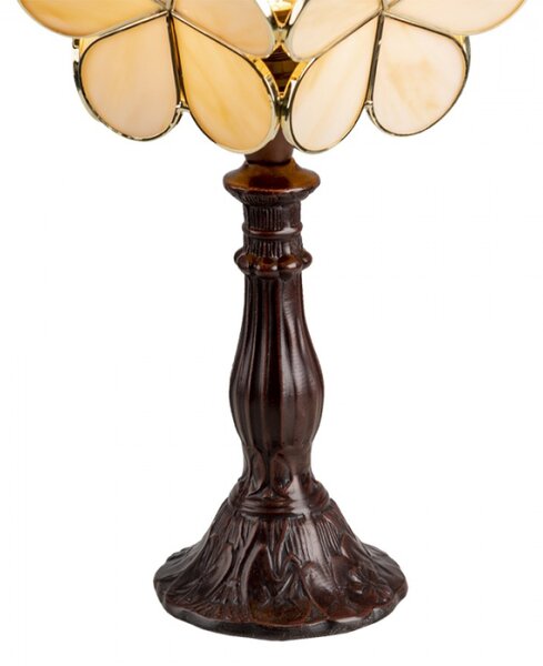 Žlutá stolní lampa Tiffany Bloom – 21x21x38 cm