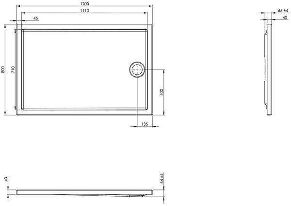 Roca Granada obdélníková sprchová vanička 120x80 cm bílá A276262000