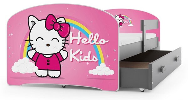 Dětská postel LUKI 160x80 cm Šedá Hello kids