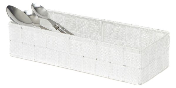 Úložný organizér do zásuvky Compactor TEX - košík L, 30 x 12 x 7 cm, bílý