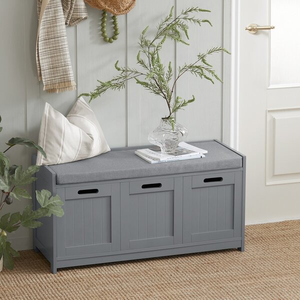 Sobuy Fsr80-Sg Lavice S Úložným Prostorem Lavice Na Boty Šedá 90X45X35Cm