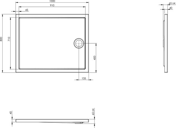 Roca Granada obdélníková sprchová vanička 100x80 cm bílá A276261000
