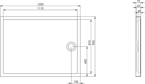 Roca Granada obdélníková sprchová vanička 120x90 cm bílá A276341000