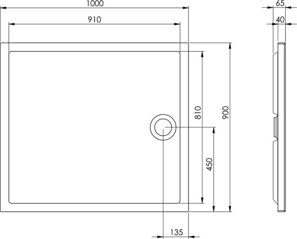 Roca Granada obdélníková sprchová vanička 100x90 cm bílá A276337000