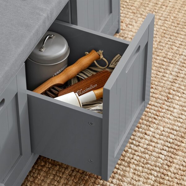 Sobuy Fsr80-Sg Lavice S Úložným Prostorem Lavice Na Boty Šedá 90X45X35Cm