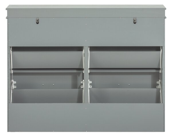 Sobuy Fsr79-Hg Botník Se 4 Klopami Komoda Na Boty Světle Šedá 105X82X24Cm