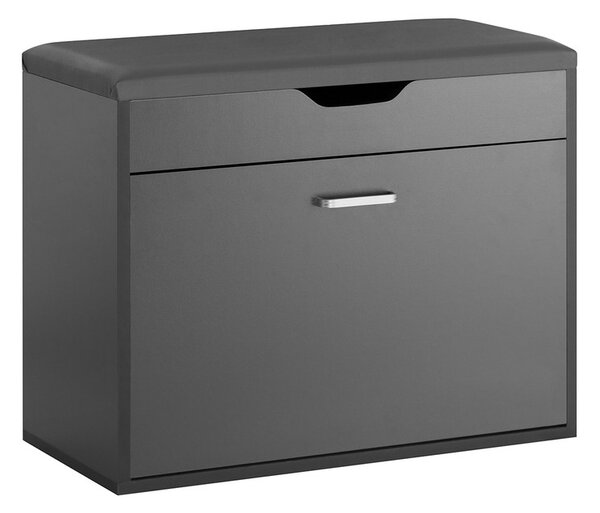 Sobuy Fsr95-Hg Botník S Lavicí Lavice Na Boty Sklápěč Bot S 1 Klapkou Sedáku Šedá 60X50X30Cm