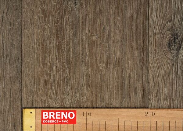 Breno PVC PRESTO PLUS Sherpa 543 – tmavé dřevo, šíře 400 cm