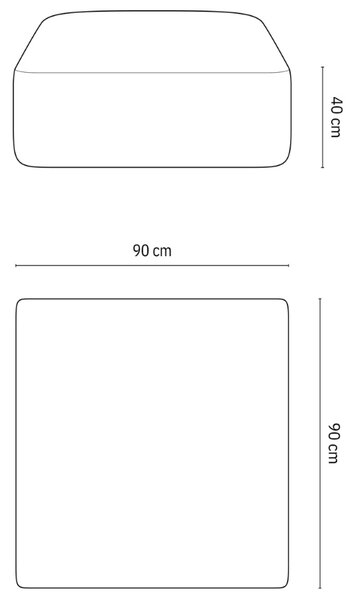 -25 % Dny MOMENTI– Cosmopolitan Design Šedá sametová podnožka Campi 90 x 90 cm