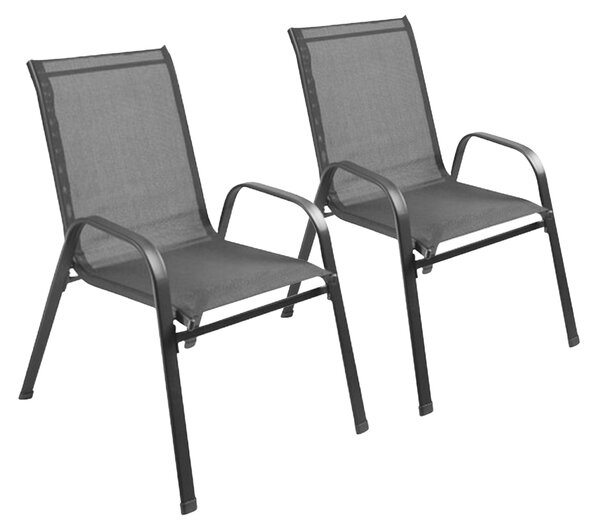 KONDELA Zahradní stohovatelná židle, set 2 ks, šedá, ALDIA