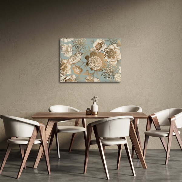 Obraz - Zahrada s ptáčkem (70x50 cm)