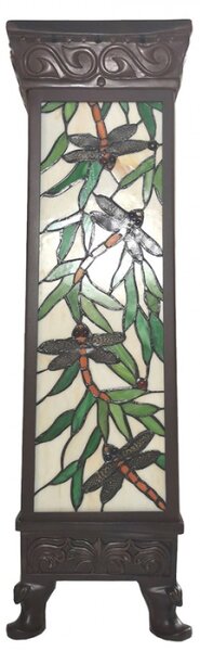 Světelný sloup Tiffany Dragonfly – 26x26x71 cm