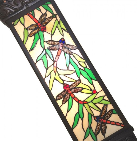 Světelný sloup Tiffany Dragonfly – 26x26x71 cm