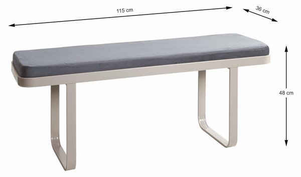 SEDACÍ LAVICE, kov, textil, 115/48/36 cm - Taburety, Online Only