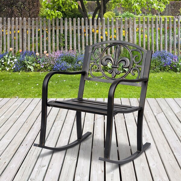 Houpací křeslo Outsunny - Zahradní křeslo s houpačkou, antikní kovový bronz, 60cm x 73cm x 85cm | Aosom