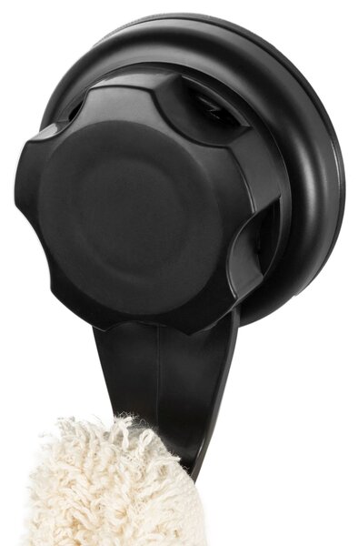 Háčky do koupelny Compactor Bestlock Black s přísavkami -bez vrtání, nosnost až 3 kg, 2 ks
