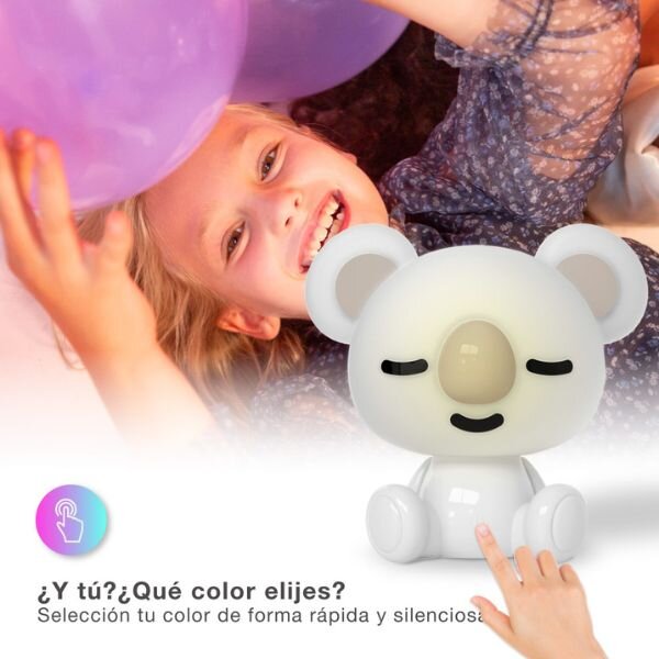 Noční světlo koala 25cm GSC, denní + RGB, nabíjecí dětská lampička, 3 roky záruka