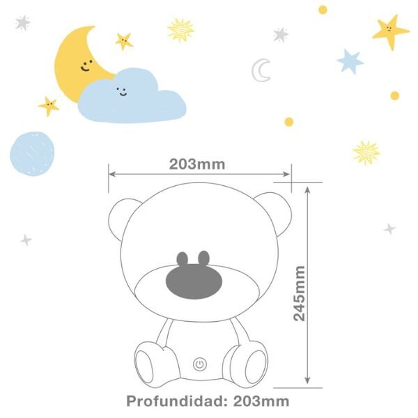Noční světlo medvěd 25cm GSC, denní + RGB, nabíjecí dětská lampička, 3 roky záruka