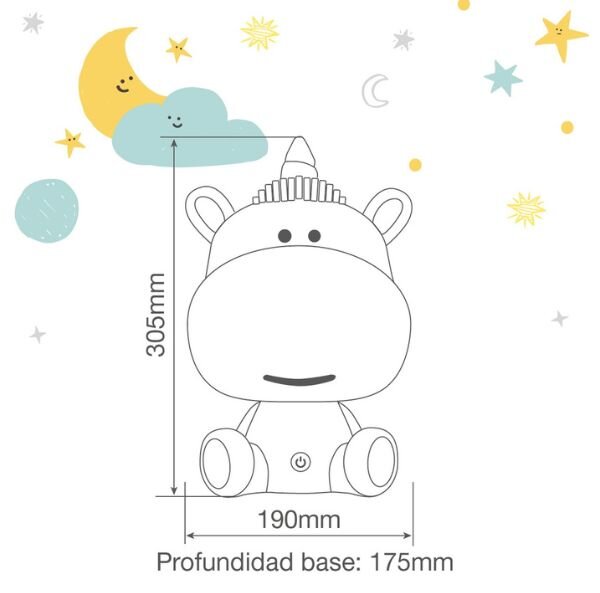 Noční světlo jednorožec 31cm GSC, denní + RGB, nabíjecí, BT reproduktor, 3 roky záruka