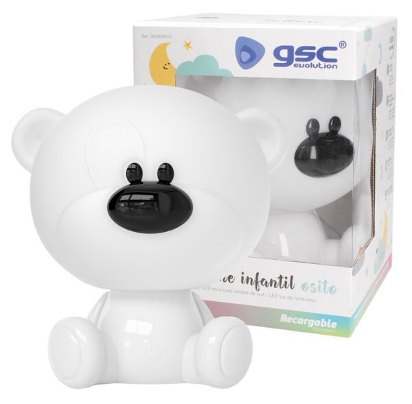 Noční světlo medvěd 25cm GSC, denní + RGB, nabíjecí dětská lampička, 3 roky záruka