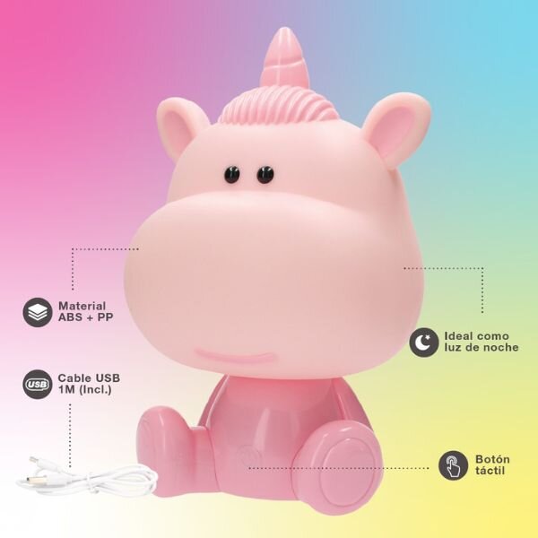Noční světlo jednorožec 31cm GSC, denní + RGB, nabíjecí, BT reproduktor, 3 roky záruka
