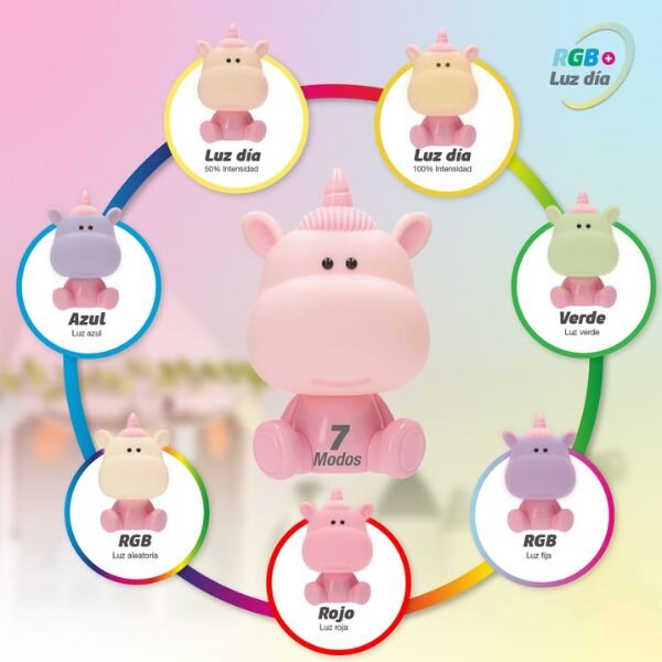 Noční světlo jednorožec 31cm GSC, denní + RGB, nabíjecí, BT reproduktor, 3 roky záruka
