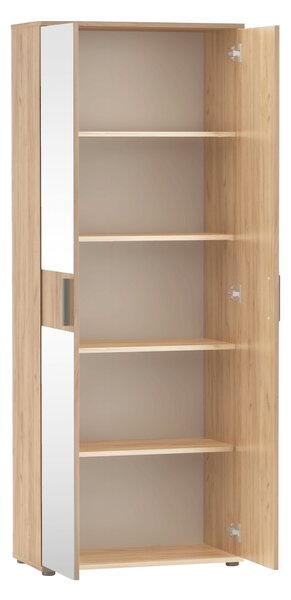 KONDELA Skříň se zrcadlem, dvoudveřová, dub artisan, SERVO TYP 7