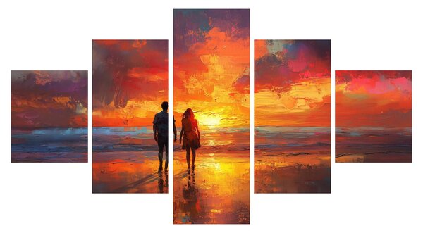 Obraz - Procházka na pláži (125x70 cm)