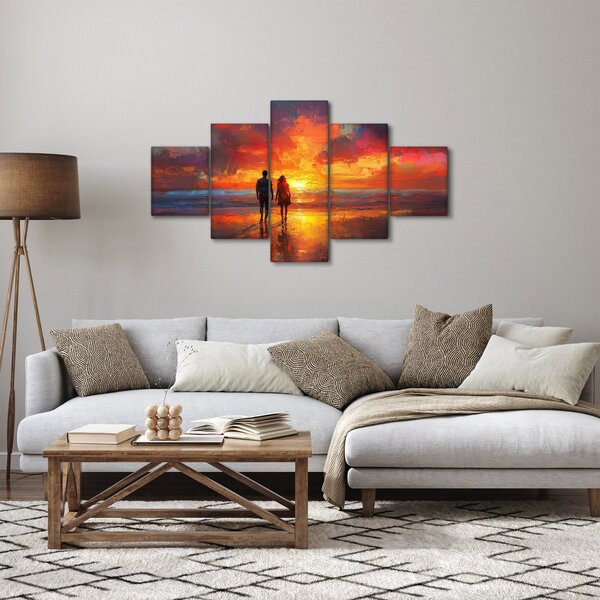 Obraz - Procházka na pláži (125x70 cm)