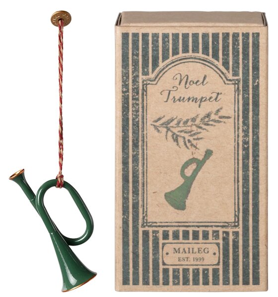 Maileg Plechová ozdoba Trumpet - Dark Green MIL561