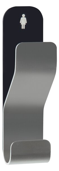 Spirella dvojitý samolepící háček ANOBILE, stříbrná-černá, nerez ocel, dámy, 30 x 110 mm
