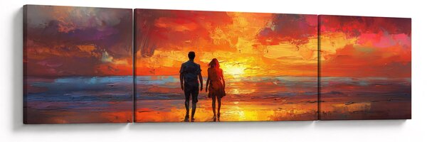 Obraz - Procházka na pláži (170x50 cm)
